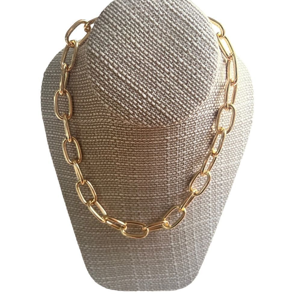 Sugarfix Fashion Jewelry Gold Tone Nickel free Link Chain Statement Necklace